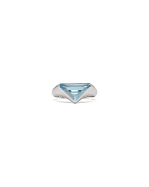 Prada Swiss Topaz Logo Ring - Blue