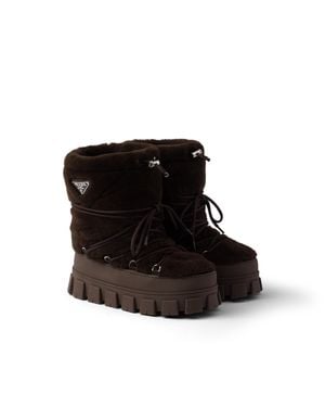 Prada Shearling Après Ski Booties - Black