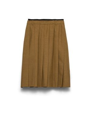 Prada Midirock Aus Hopsack, Damen, Größe - Natur