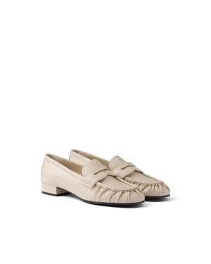 Prada Loafer Aus Leder, Damen, Größe - Weiß