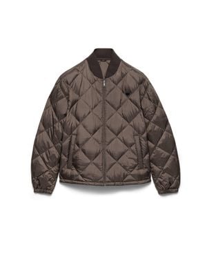 Prada Short Technical Fabric Down Jacket - Brown