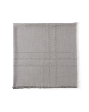 Prada Wool And Silk Square Maxi Scarf - Gray