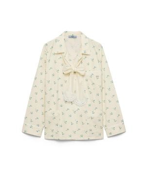 Prada Bouquet Print Old Canvas Shirt - White