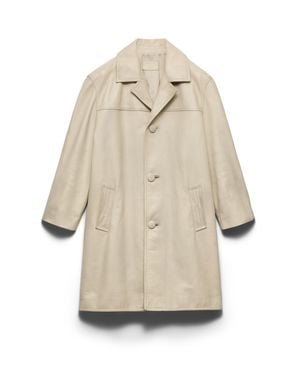 Prada Leather Coat, Ivory - Natural