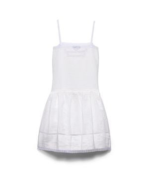 Prada Embroidered Linen Dress - White
