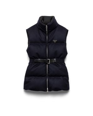 Prada Loden Down Vest - Blue