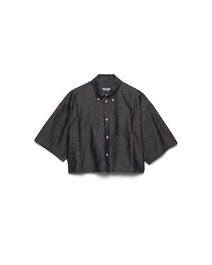Prada Short-Sleeved Chambray Shirt - Black
