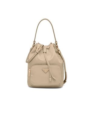 Prada Duet Re-Nylon Bucket Bag, Desert - Natural