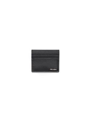 Prada Saffiano Leather Card Holder - Black