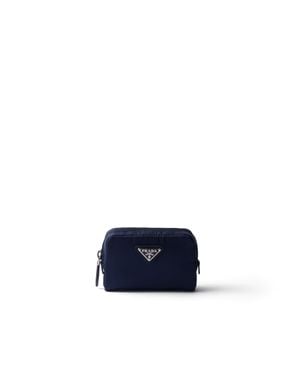 Prada Micro-Pouch Aus Re-Nylon, Damen - Blau