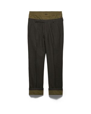 Prada Wool Pants With Cotton Details - Black