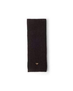 Prada Wool Scarf, Dark - Black