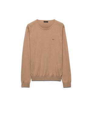 Prada Superfine Wool Crew-Neck Jumper - Natural