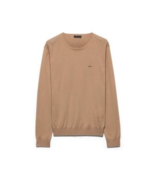 Prada Superfine Wool Crew-Neck Jumper - Natural