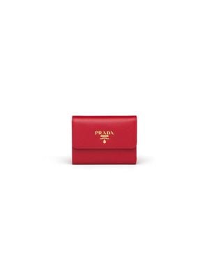 Prada Small Saffiano Leather Wallet - White