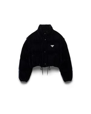 Prada Velvet Down Jacket - Black