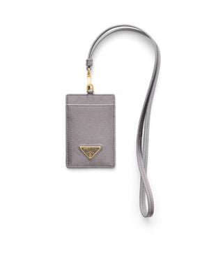 Prada Saffiano Leather Badge Holder - White