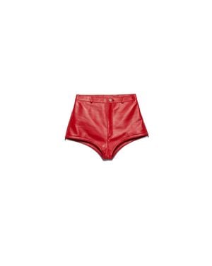 Prada Nappa Leather Culottes - Red