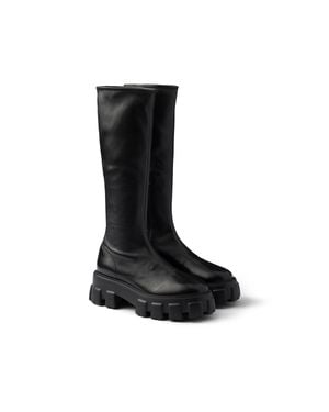 Prada Monolith Stetch Nappa Leather Boots - Black