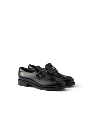 Prada Mocassins En Cuir Brossé, Femme, Taille - Noir