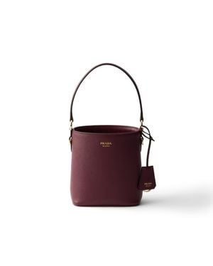Prada Mini Sac Seau En Cuir Saffiano, Femme - Violet