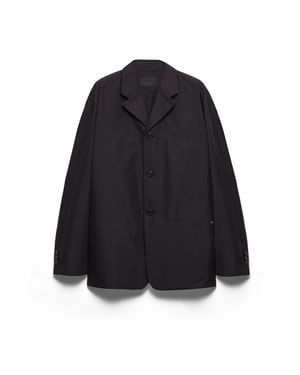 Prada Single-Breasted Technical Cotton Jacket - Black