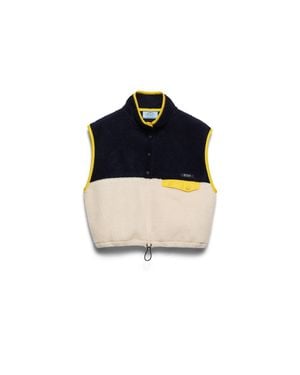 Prada Pile Turtleneck Blouson Vest - Blue