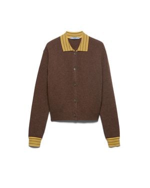 Prada Strickjacke Aus Kaschmir, Damen, Größe - Braun