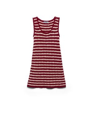 Prada Cotton Crochet Mini-Dress - Red