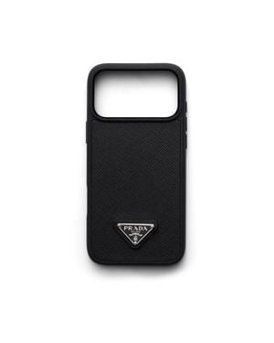 Prada Saffiano Leather Case For Iphone 17 Pro Max - Black