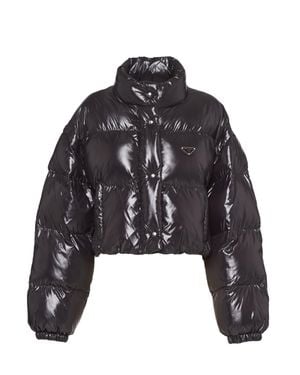 Prada Re-Nylon Cropped Nylon Jacket - Black