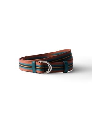 Prada Woven Nylon Belt - White