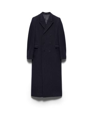 Prada Double-Breasted Wool Coat - Blue