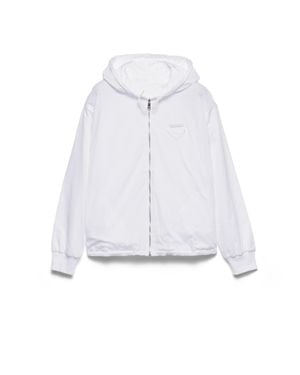 Prada Reversible Jersey Hoodie - White