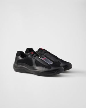Prada America's Cup Leather Sneakers - Black