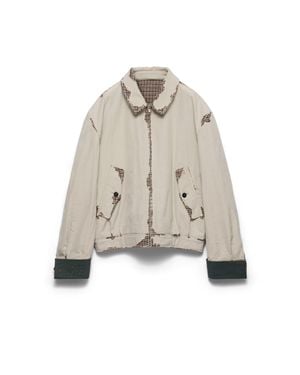 Prada Bonded Devoré Cotton Jacket, Limestone - White