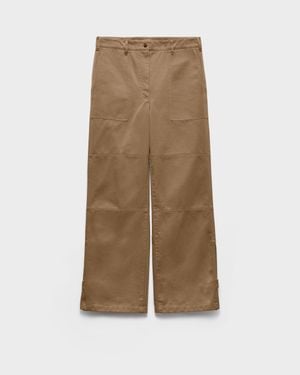 Prada Wide-Leg Chino Trousers - Natural