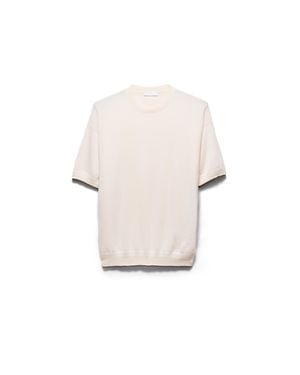 Prada Cashmere Crew-Neck Jumper, Natural - White