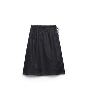 Prada Midirock Aus Baumwoll-Organdy, Damen, Größe - Schwarz