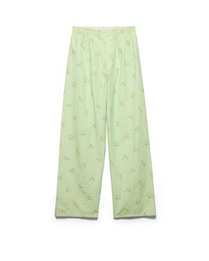 Prada Pantalon En Toile Ancienne Imprimé Fleurs, Femme, Taille - Vert