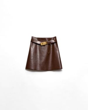 Prada Leather Miniskirt, Cocoa - Brown