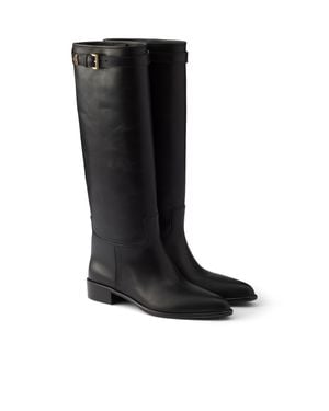 Prada Leather Boots - Black