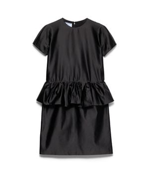 Prada Duchesse Silk Mini-Dress - Black