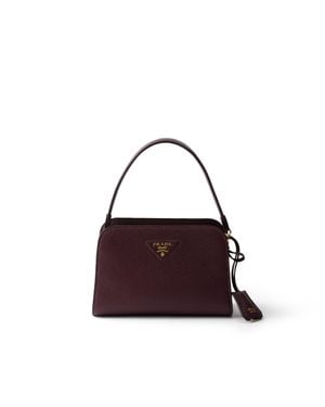 Prada Leather Mini Handbag, Burgundy - Purple