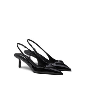 Prada Patent Leather Slingback Pumps 55 - Black