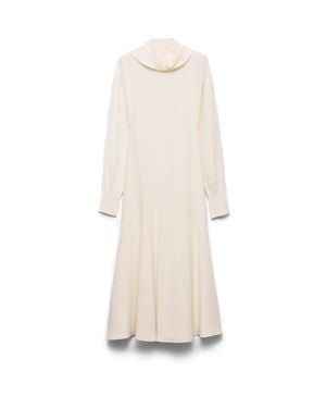 Prada Silk Broadcloth Midi-Dress - White