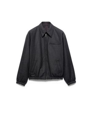 Prada Re-Wool Blouson Jacket, Anthracite - Black