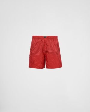 Prada Short De Bain En Re-Nylon - Rouge