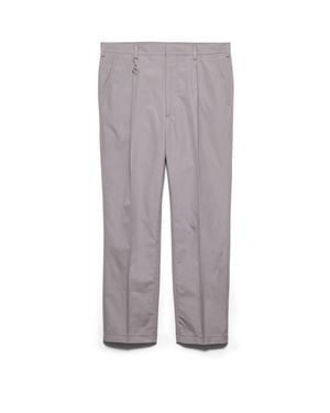 Prada Cotton Trousers With Key Ring - Grey