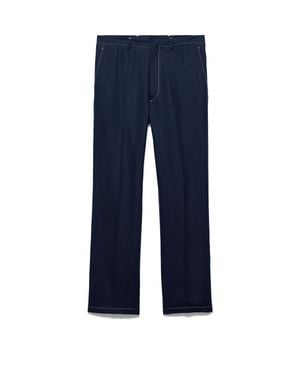 Prada Linen Trousers - Blue